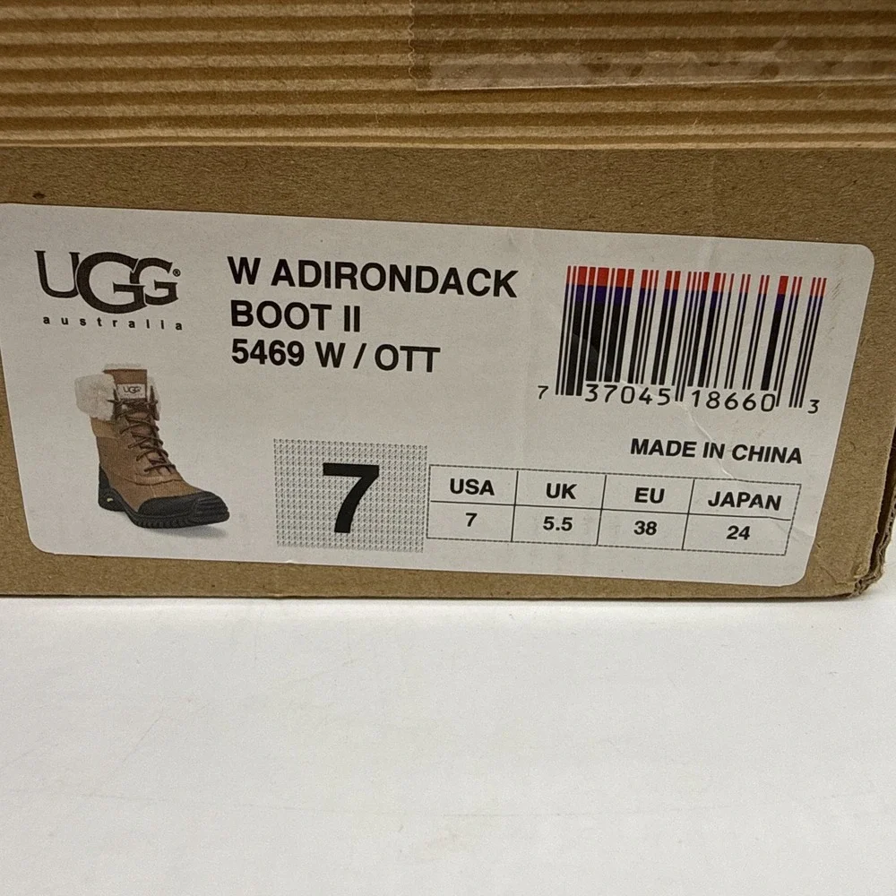 UGG Adirondack II Waterproof Leather Fur Snow Boots Size US 7 Women